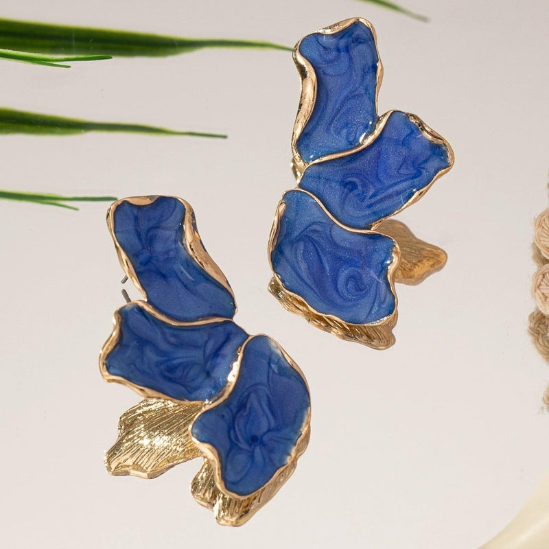 EXPHAIN Irregular Petal Earring For Women Stainless Steel Unique Statement Flower Dangle Earrings Trendy Jewelry Gift - Image 4